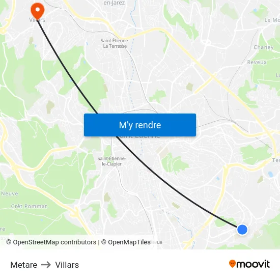 Metare to Villars map