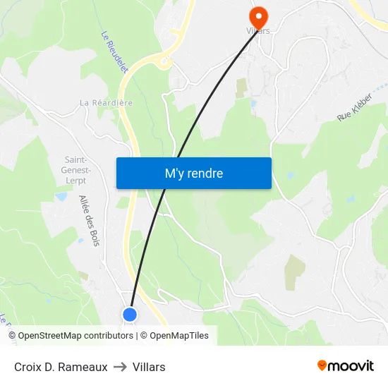 Croix D. Rameaux to Villars map
