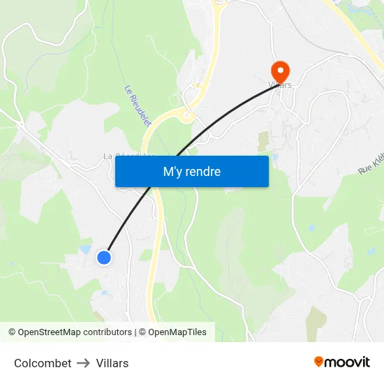 Colcombet to Villars map