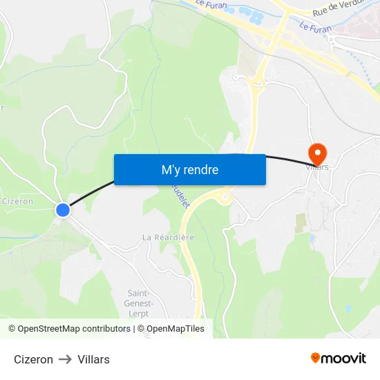 Cizeron to Villars map