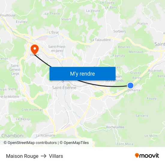 Maison Rouge to Villars map