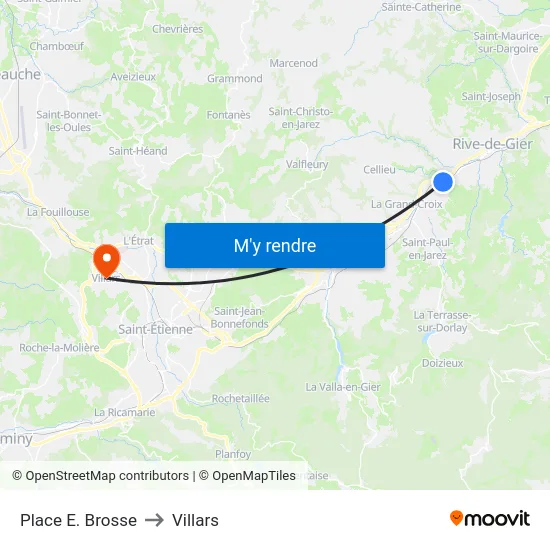 Place E. Brosse to Villars map
