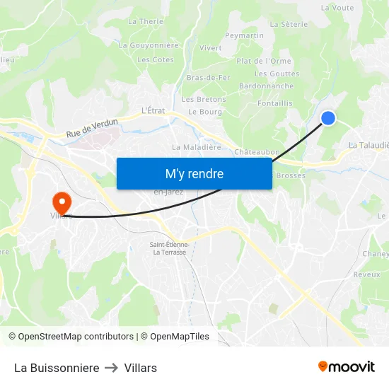 La Buissonniere to Villars map