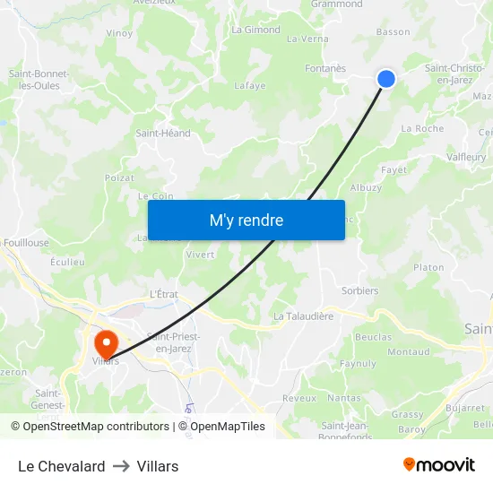 Le Chevalard to Villars map