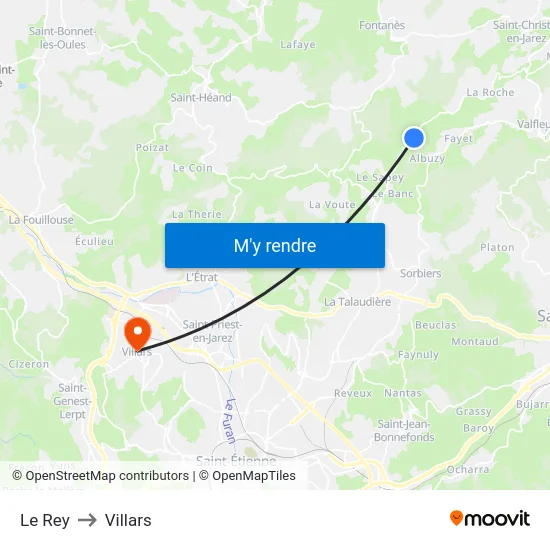 Le Rey to Villars map