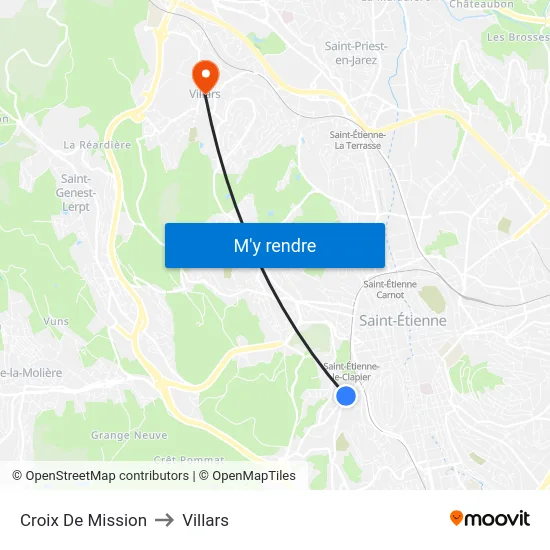 Croix De Mission to Villars map