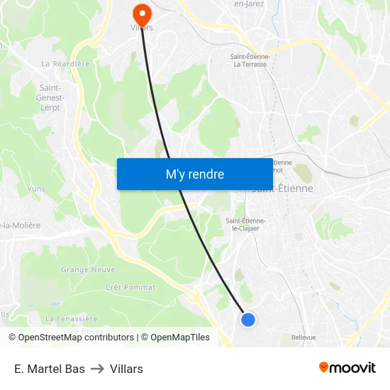 E. Martel Bas to Villars map