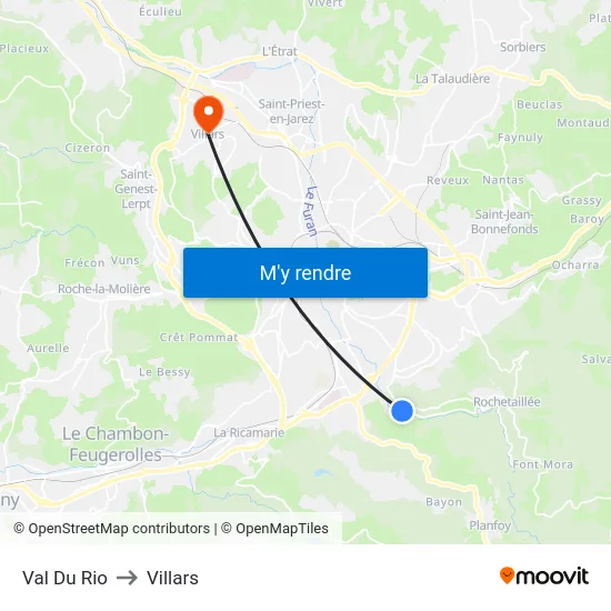 Val Du Rio to Villars map