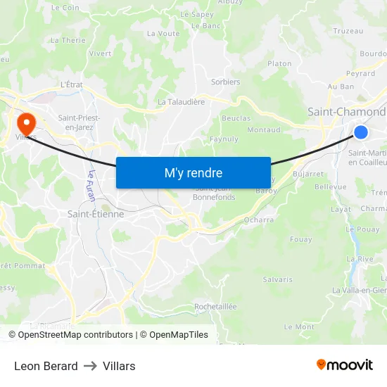 Leon Berard to Villars map