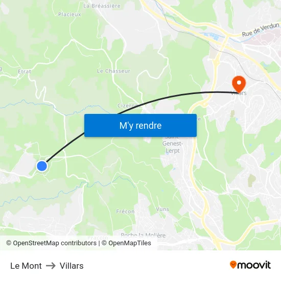 Le Mont to Villars map