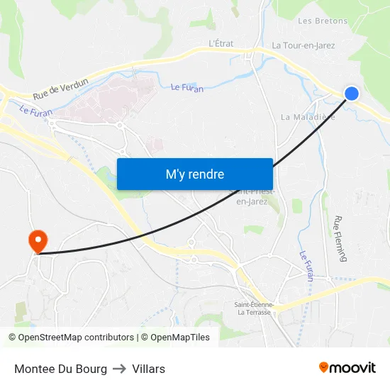 Montee Du Bourg to Villars map
