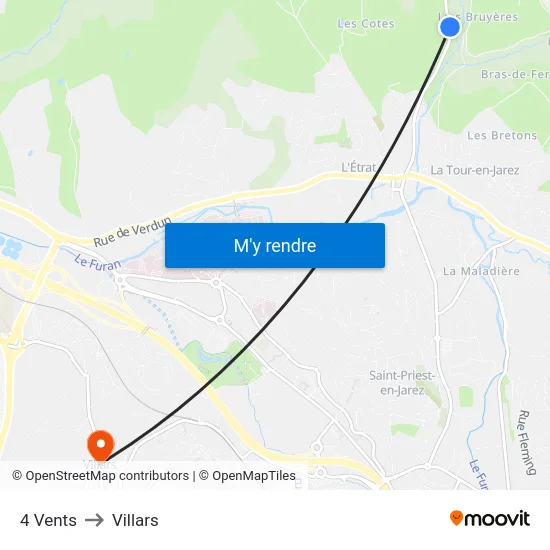 4 Vents to Villars map