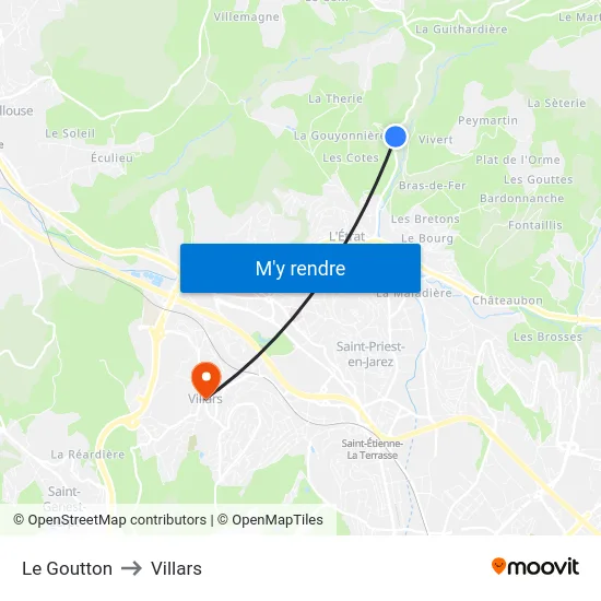 Le Goutton to Villars map