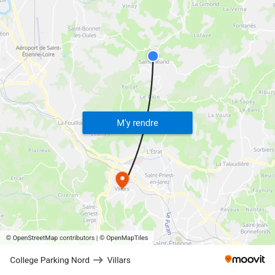 College Parking Nord to Villars map
