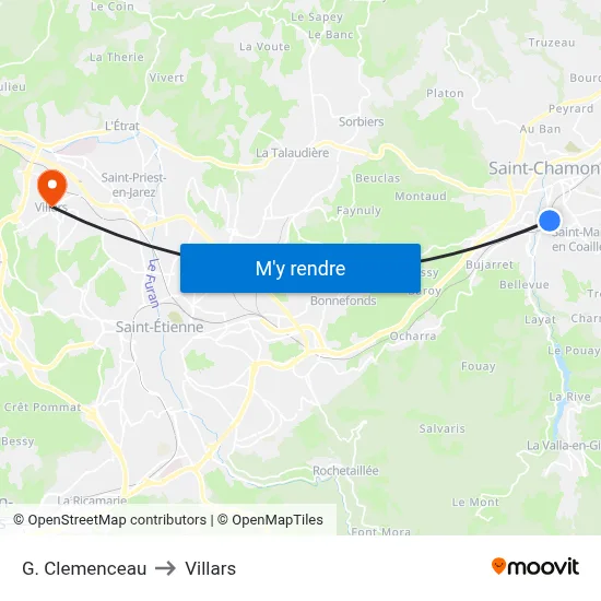 G. Clemenceau to Villars map