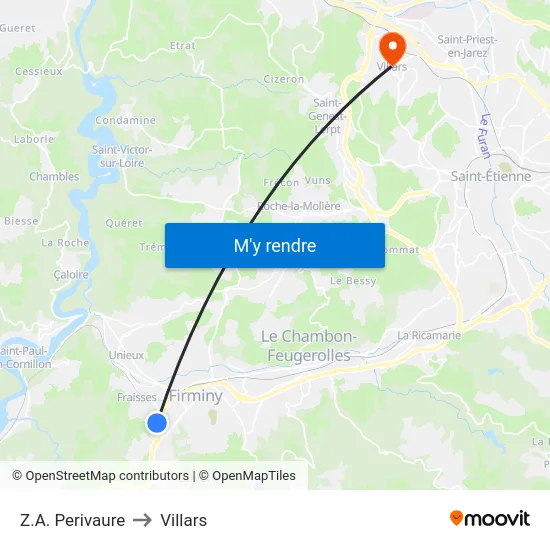 Z.A. Perivaure to Villars map