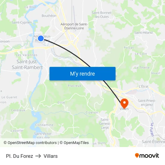 Pl. Du Forez to Villars map