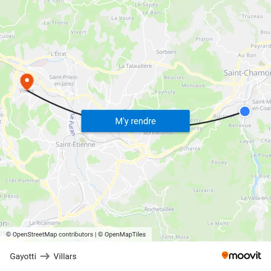 Gayotti to Villars map