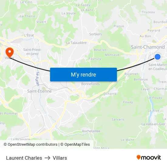 Laurent Charles to Villars map