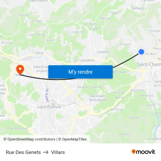 Rue Des Genets to Villars map