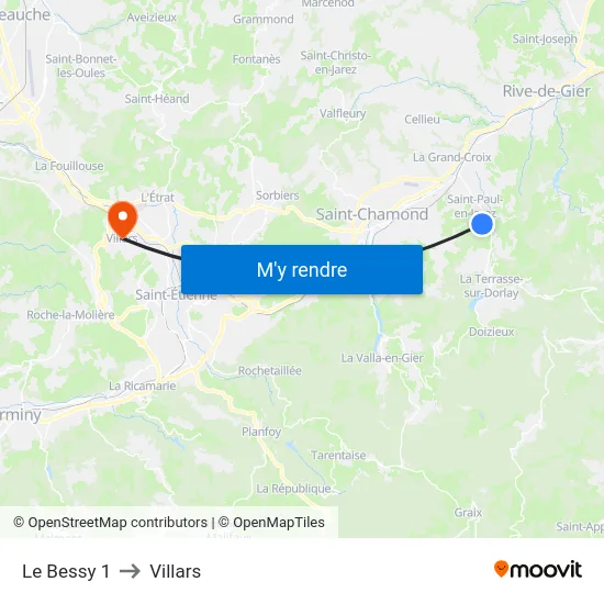 Le Bessy 1 to Villars map