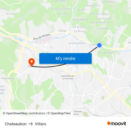 Chateaubon to Villars map