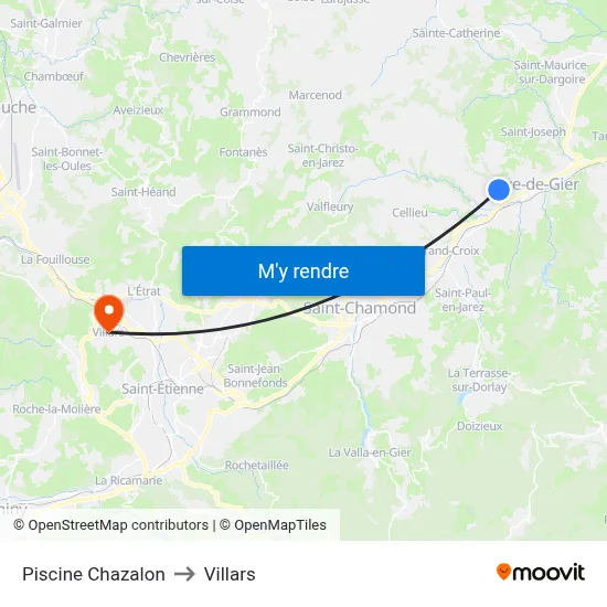 Piscine Chazalon to Villars map