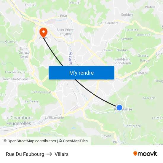 Rue Du Faubourg to Villars map