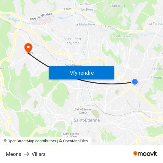 Meons to Villars map