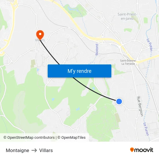 Montaigne to Villars map