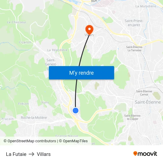 La Futaie to Villars map