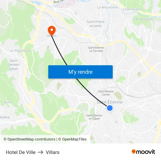 Hotel De Ville to Villars map