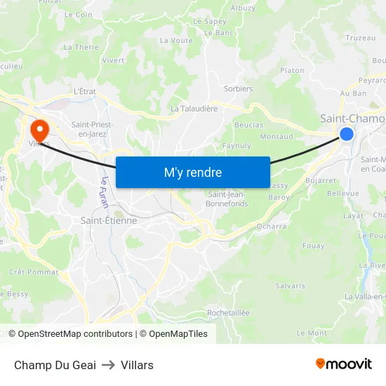 Champ Du Geai to Villars map