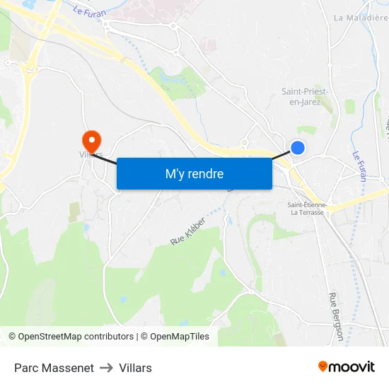 Parc Massenet to Villars map