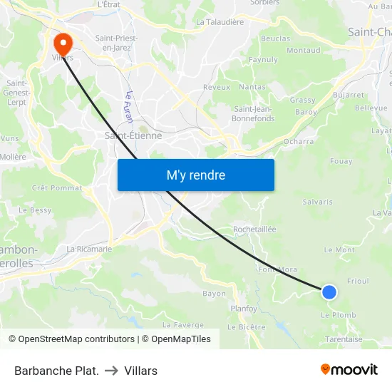 Barbanche Plat. to Villars map