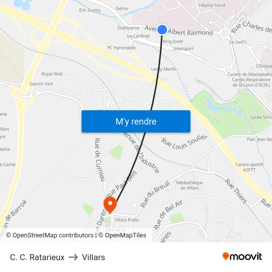 C. C. Ratarieux to Villars map