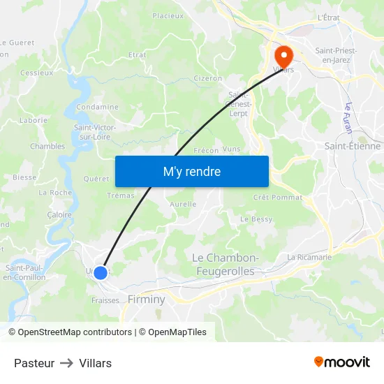 Pasteur to Villars map