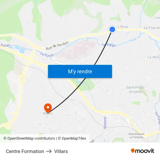 Centre Formation to Villars map