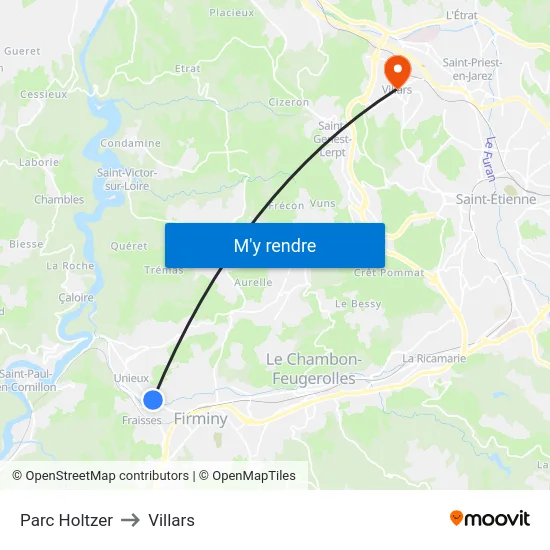 Parc Holtzer to Villars map