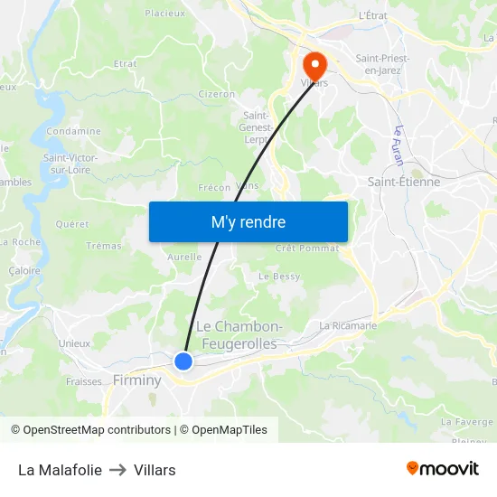 La Malafolie to Villars map