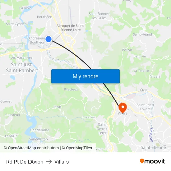 Rd Pt De L'Avion to Villars map
