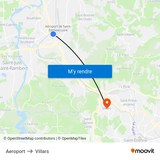 Aeroport to Villars map