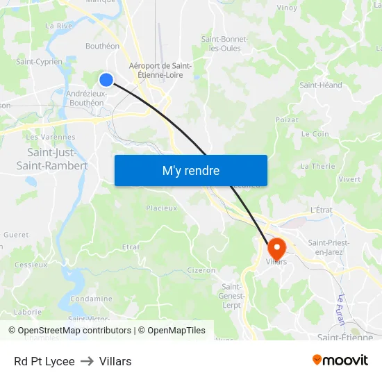 Rd Pt Lycee to Villars map