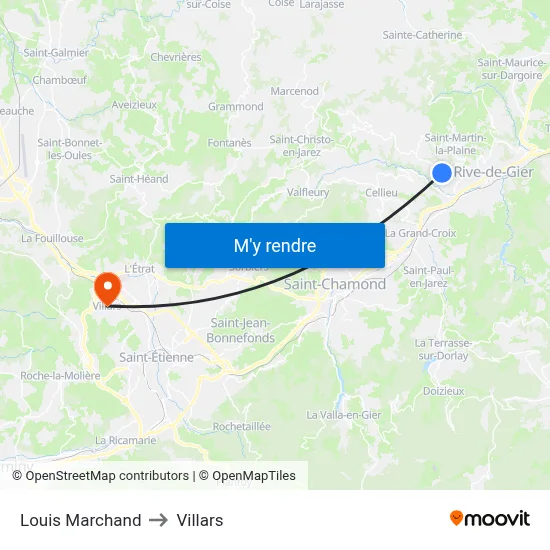Louis Marchand to Villars map