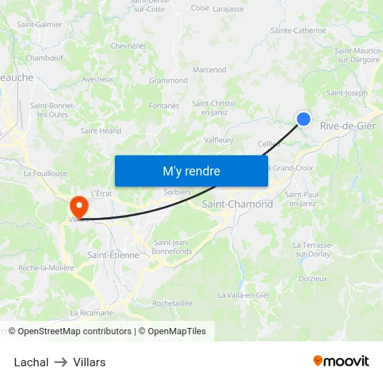Lachal to Villars map