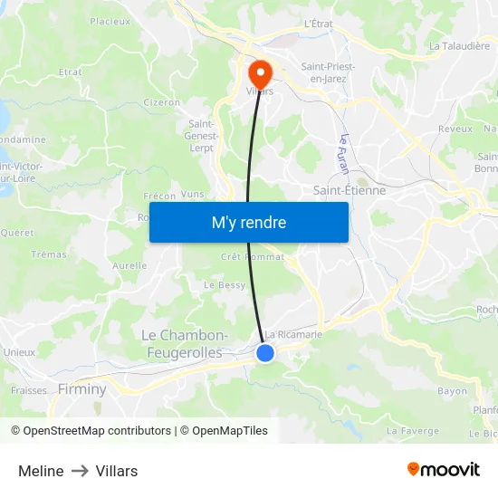 Meline to Villars map
