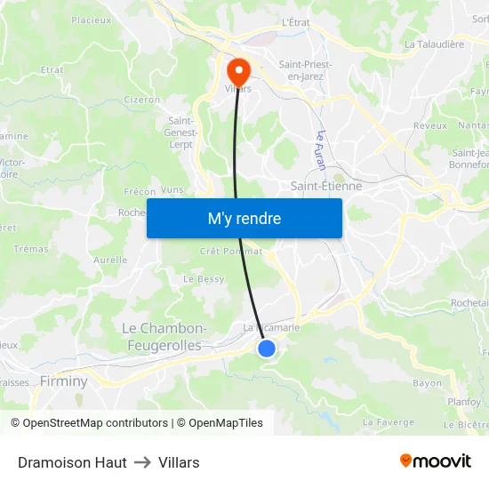 Dramoison Haut to Villars map