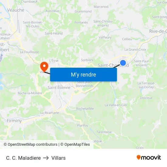 C. C. Maladiere to Villars map