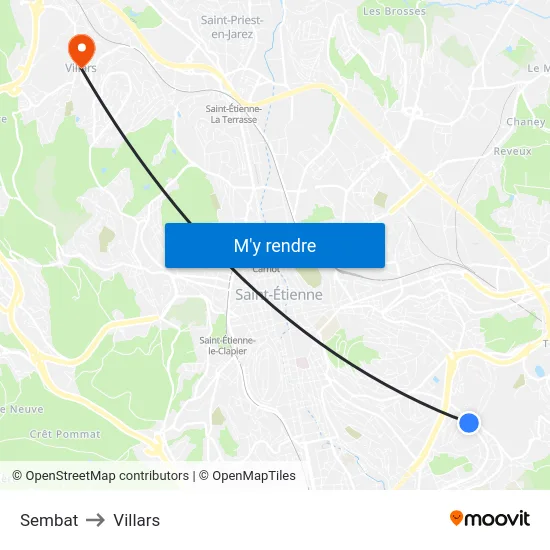Sembat to Villars map