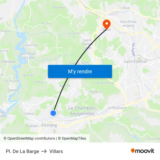 Pl. De La Barge to Villars map